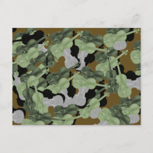 Violin Camouflage Camouflage Pattern Postkarte