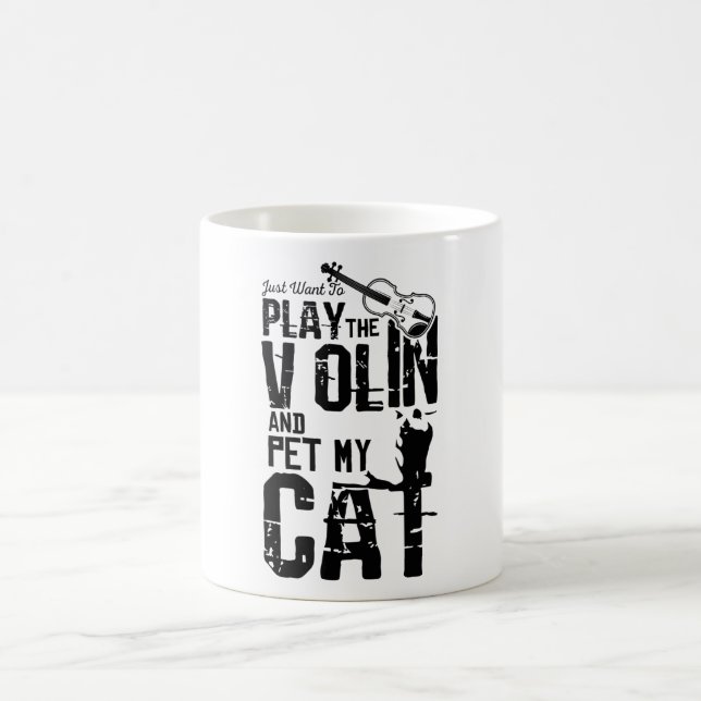 Violin Cat Kaffeetasse (Mittel)