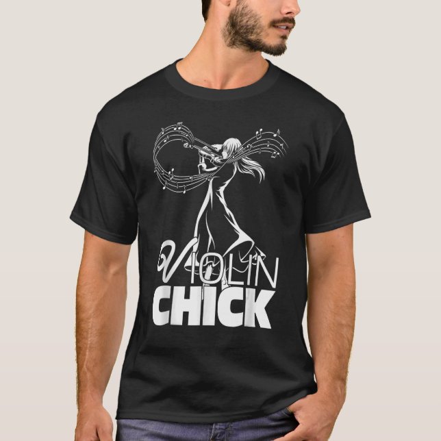 Violin Chick Fiddler Fiddle Violinist T-Shirt (Vorderseite)