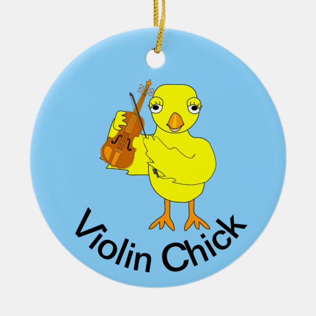 Violin Chick Keramik Ornament (Vorne)