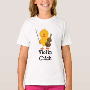 Violin Chick Kids Ringer T-Shirt