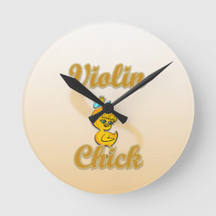 Violin Chick Runde Wanduhr