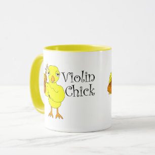 Violin Chick Text Tasse
