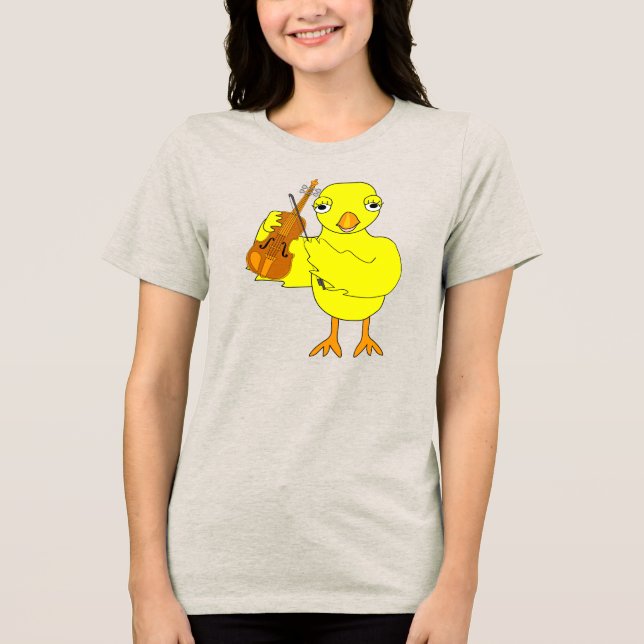 Violin Chick Tri-Blend Shirt (Vorderseite)