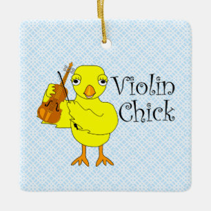 Violin ChickText Keramikornament