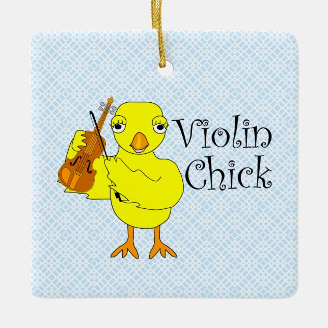 Violin ChickText Keramikornament (Vorderseite)