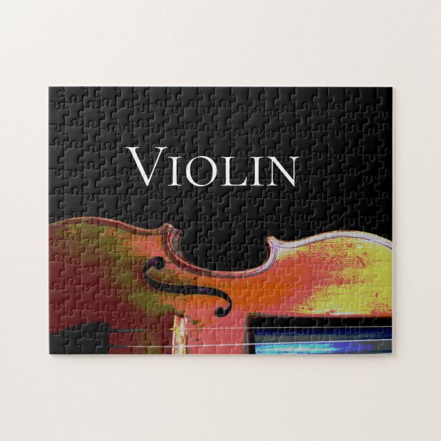 Violin Classical Music Black and White Puzzle (Horizontal)