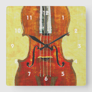 VIOLIN Clock Quadratische Wanduhr