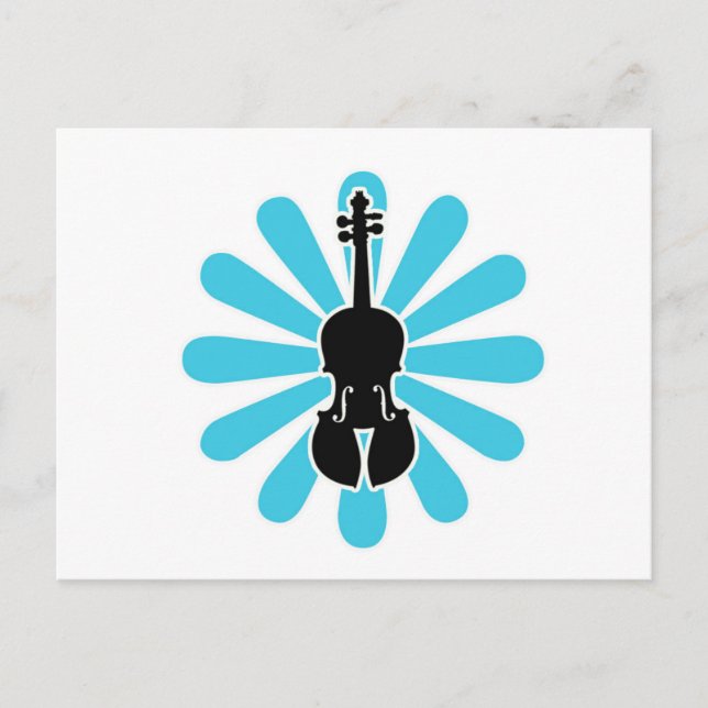 Violin Daisy Notecards Postkarte (Vorderseite)
