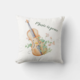 Violin Floral Musik ist Frieden Kundenspezifischer Kissen