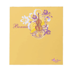 Violin Floral Swirl Gold Kleine Note Pad Notizblock