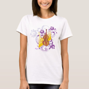 Violin Floral Swirl Spaghetti-Gurte Tank