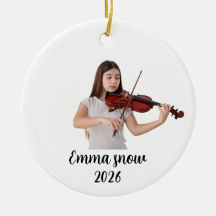 Violin-Foto-Ornament, Musikinstrument Keramik Ornament