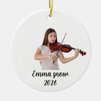 Violin-Foto-Ornament, Musikinstrument Keramik Ornament
