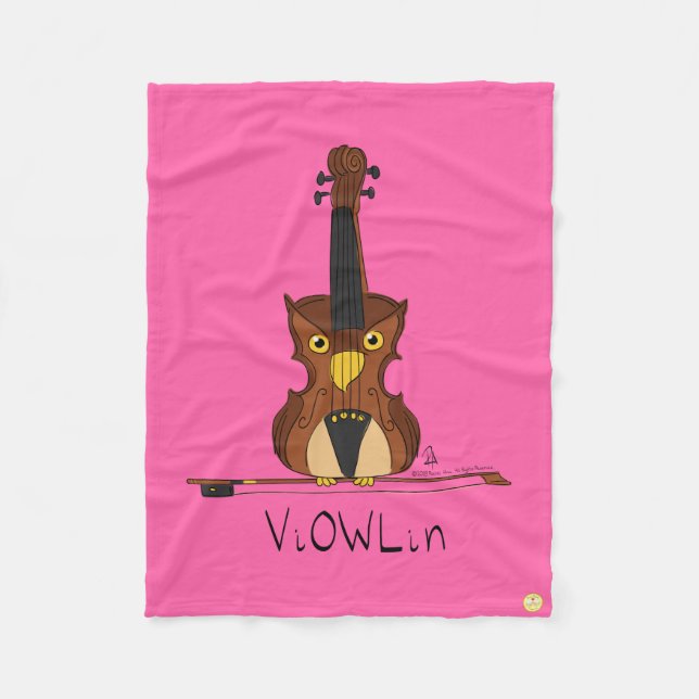 Violin Funny Musician Cartoon Fleecedecke (Vorderseite)