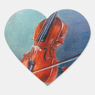 Violín/Geige Herz-Aufkleber
