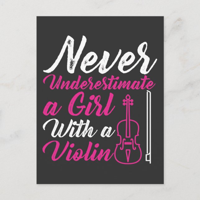 Violin Girl Music Lover Orchestra Daughter Postkarte (Vorderseite)