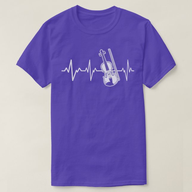 Violin Heartbeat - Geschenk Musikinstrument Violin T-Shirt (Design vorne)
