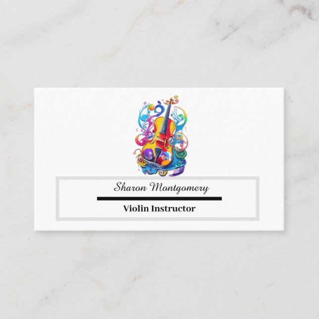 Violin Instructor Business Card Visitenkarte (Vorderseite)