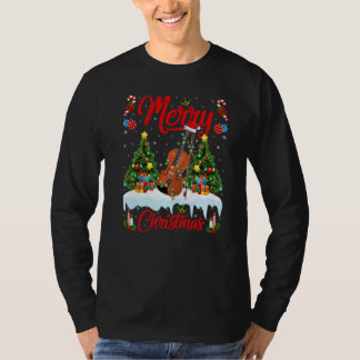 Violin  Lights Xmas Tree Santa Violin Christmas T-Shirt