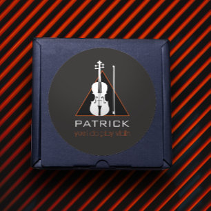 Violin minimales schwarzes Dreieck Modeschön Violi Runder Aufkleber