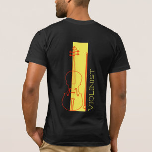 Violin minimalistisch schwarz + gelb Moderne Violi T-Shirt
