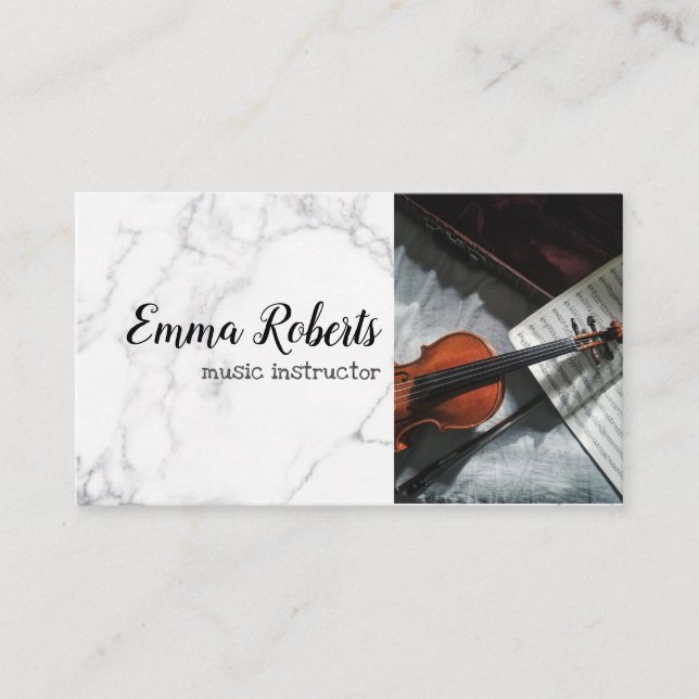 Violin | Music Instructor Business Card Visitenkarte (Vorderseite)