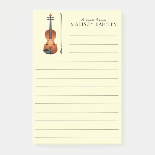 Violin Musician Teacher Streichorchester Post-it Klebezettel (Vorderseite)