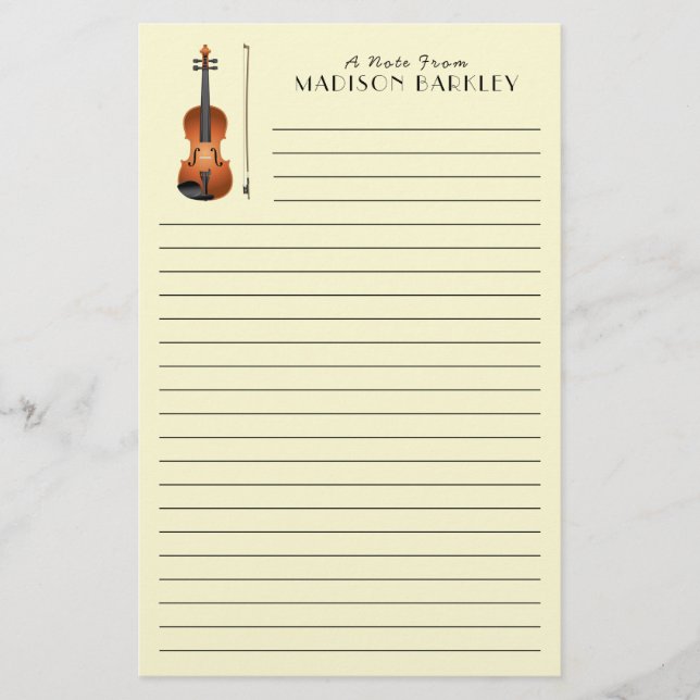 Violin Musician Teacher String Orchestra Briefpapier (Vorderseite)