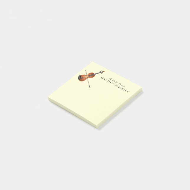 Violin Musician Teacher String Orchestra Post-it Klebezettel (angewinkelt)