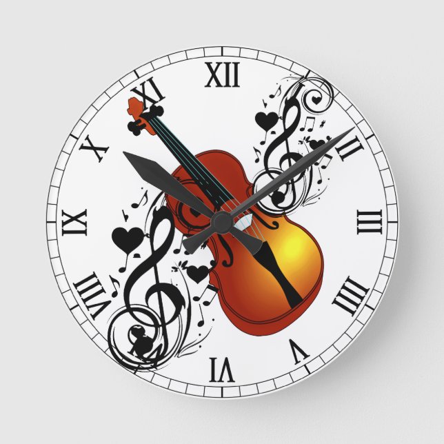 Violin, My Love_ Runde Wanduhr (Vorderseite)