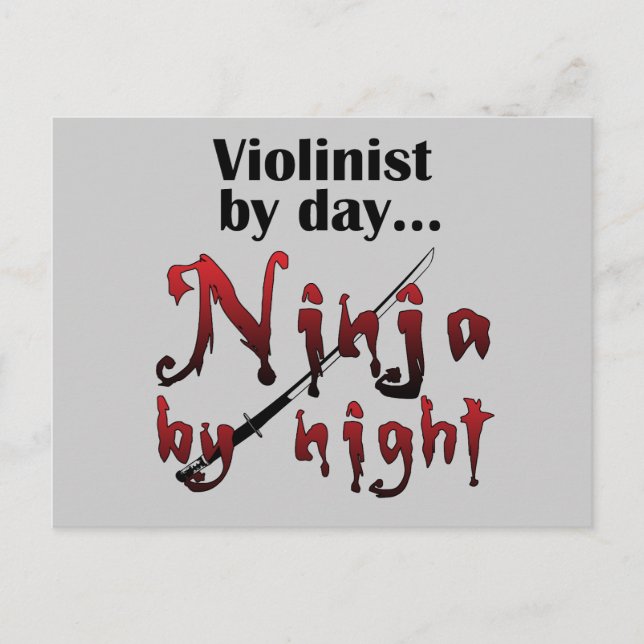 Violin Ninja Postkarte (Vorderseite)