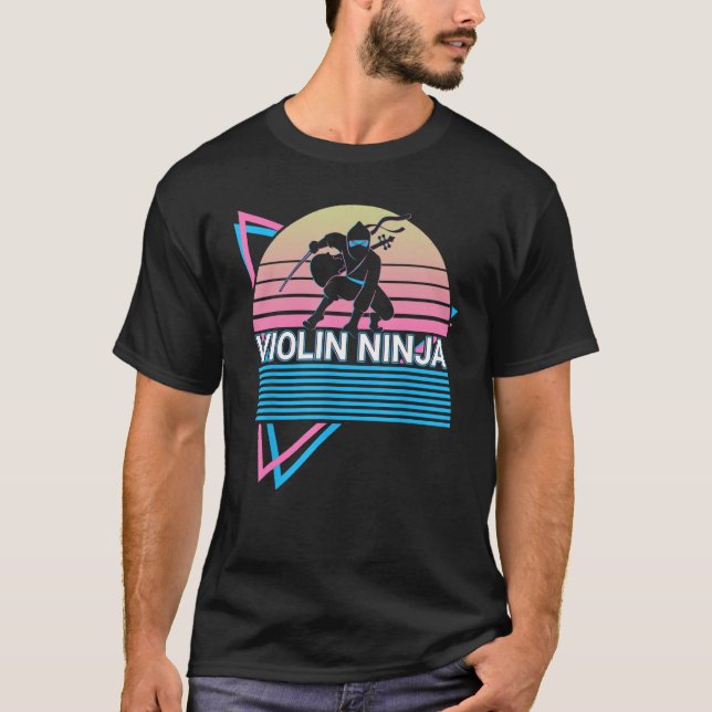 Violin Ninja Violininstrument T-Shirt (Vorderseite)