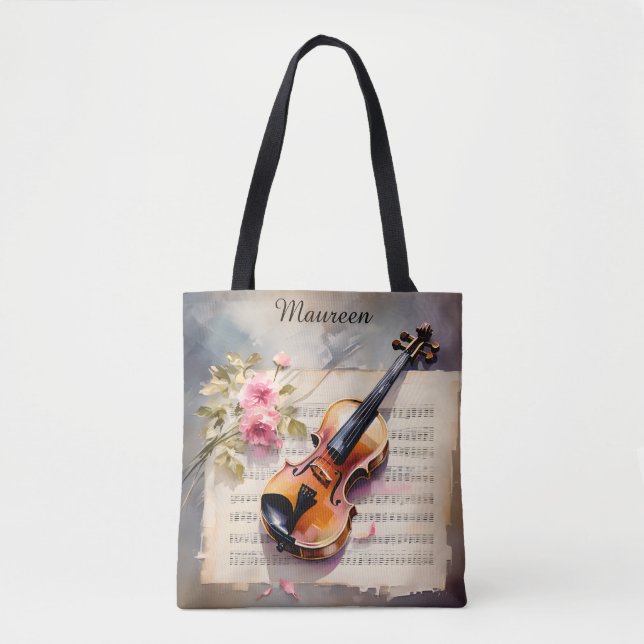 Violin Noten und Blume (Vorderseite)