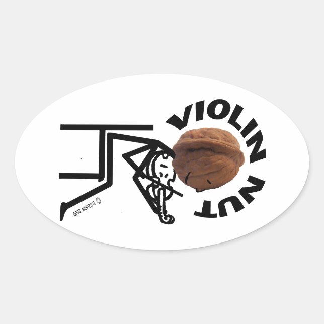 Violin-Nut Ovaler Aufkleber (Vorderseite)