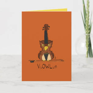 Violin Owl Music Teacher Niedlich Kids Karte
