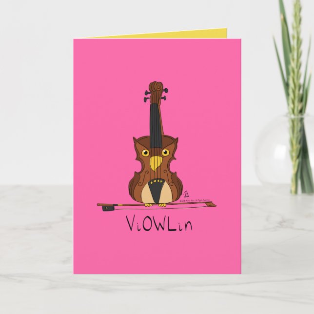 Violin Owl Niedlich Music Kids Karte (Vorderseite)