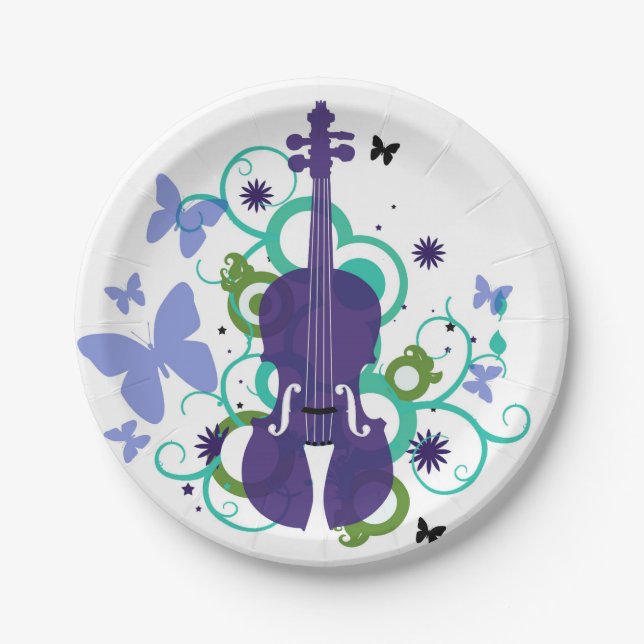 Violin Party Decorations-Plates/Napkins/Cups/Favor Pappteller (Vorderseite)