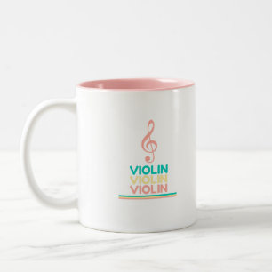 Violin Pink Treble Clef Zweifarbige Tasse