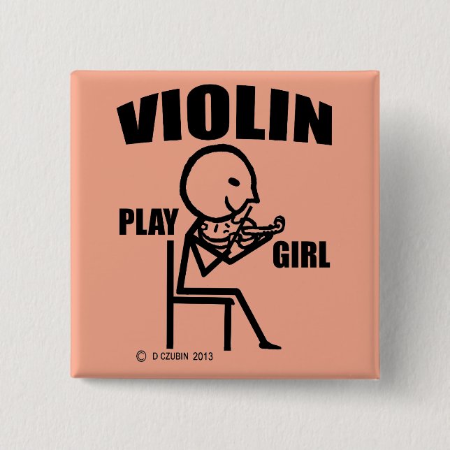 Violin Play Girl Button (Vorderseite)