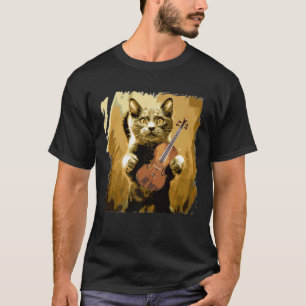 Violin Player Cat Music Teacher Violinist T-Shirt