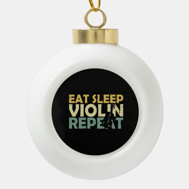 Violin Retro Keramik Kugel-Ornament (Vorderseite)