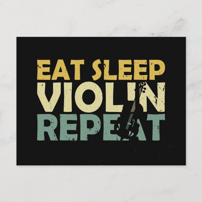 Violin Retro Postkarte (Vorderseite)