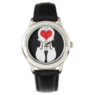 Violin Sleek Red and Black Wrist Watch Armbanduhr