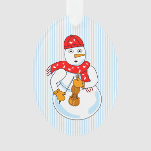 Violin Snowman Ornament