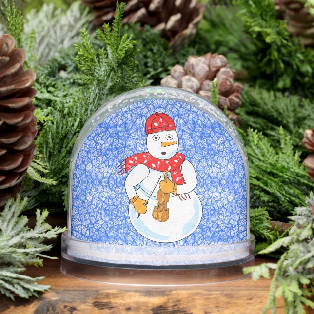 Violin Snowman Snow Globe Schneekugeln (Winter)