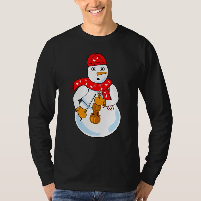 Violin Snowman T-Shirt (Vorderseite)