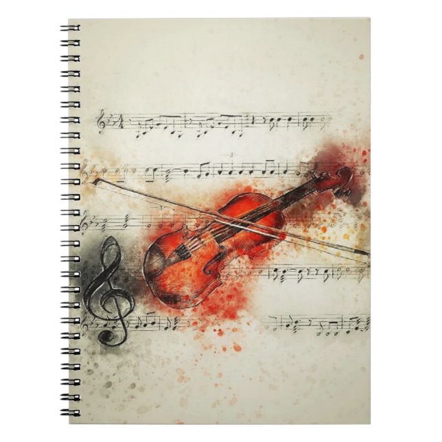 Violin Spiral Notebook Notizblock (Vorderseite)
