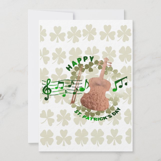 Violin St. Patrick's Day Feiertagskarte (Vorderseite)