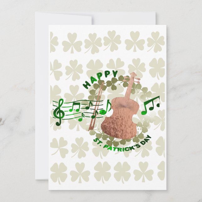 Violin St. Patrick's Day Feiertagskarte (Vorderseite)